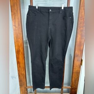Talbots Flawless 18W High Waist Straight Leg Stretch Jeans Solid Black Classic